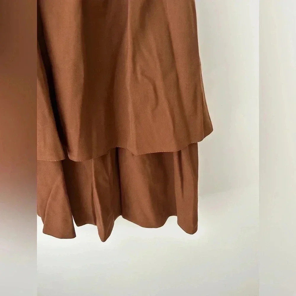 Paco Rabanne high  waisted wool brown skort - Picture 5 of 11